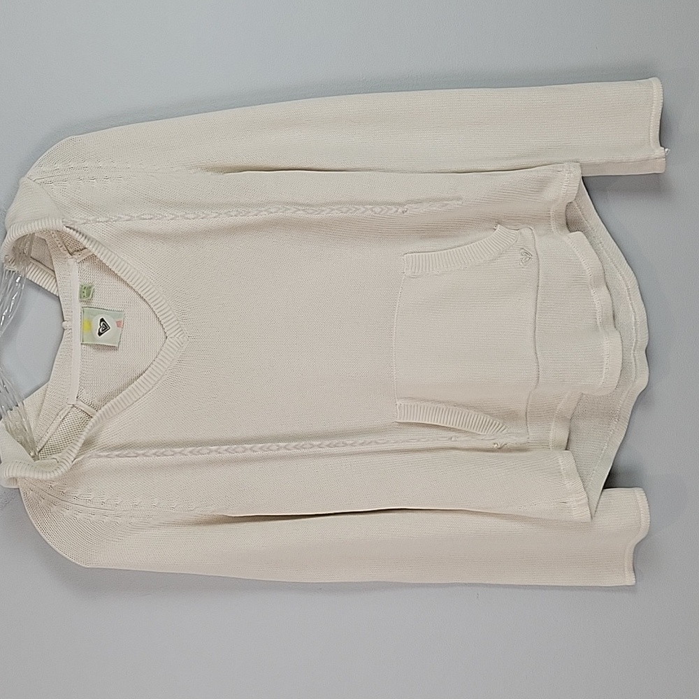 Roxy white hooded sweater size small